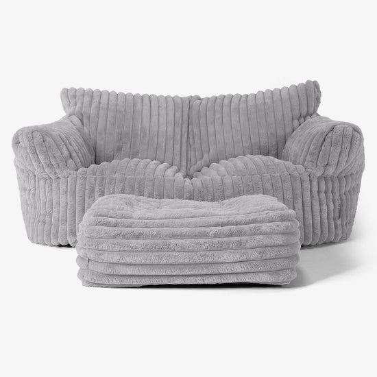 Josephine Sitzsack Sofa - Ultra Plüsch Cord Grau 02