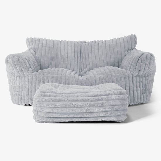 Josephine Sitzsack Sofa - Ultra Plüsch Cord Taubenblau 02