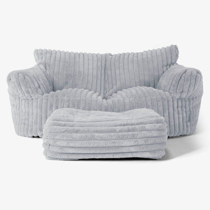 Josephine Sitzsack Sofa - Ultra Plüsch Cord Taubenblau 02
