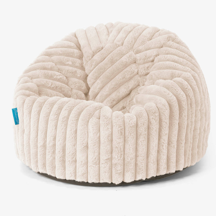 Klassicher Kindersessel Sitzsack 1-5 jahren - Ultra Plüsch Cord Creme 01