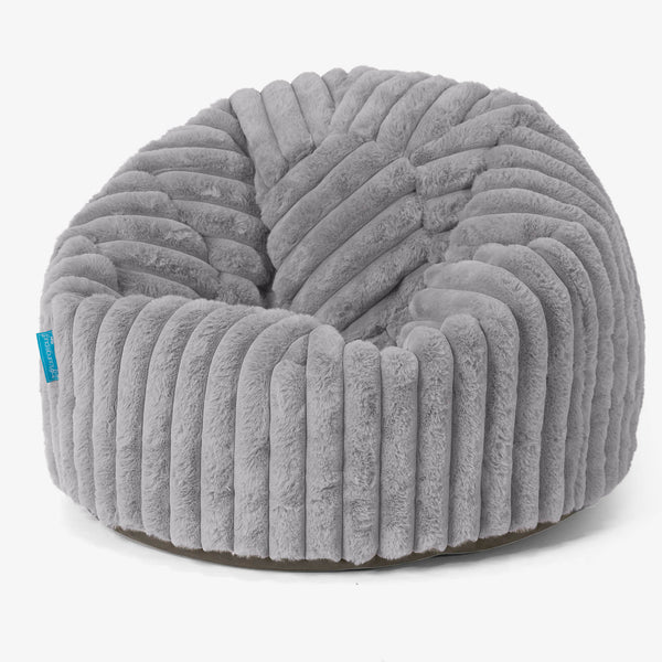 Klassicher Kindersessel Sitzsack 1-5 jahren - Ultra Plüsch Cord Grau 01