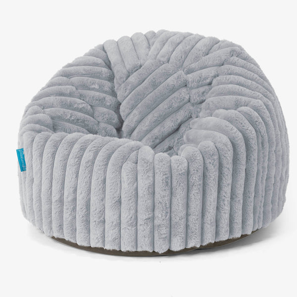 Klassicher Kindersessel Sitzsack 1-5 jahren - Ultra Plüsch Cord Taubenblau 01