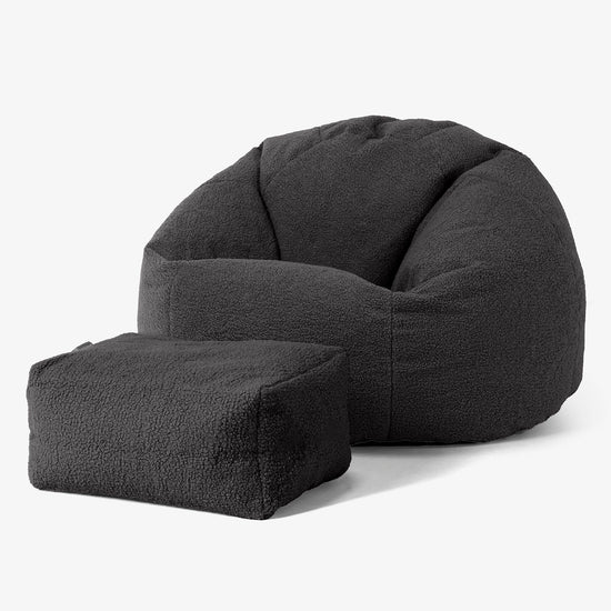 Klassischer Sitzsack Sessel - Bouclé Graphitgrau 02