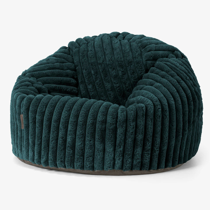 Klassischer Sitzsack Sessel - Ultra Plüsch Cord Blaugrün 01