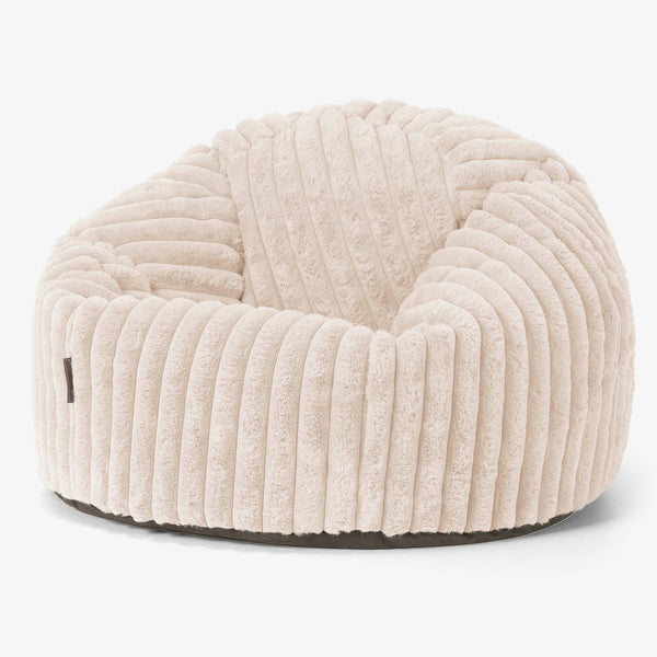 Klassischer Sitzsack Sessel - Ultra Plüsch Cord Creme 01