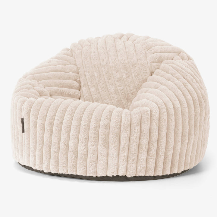 Klassischer Sitzsack Sessel - Ultra Plüsch Cord Creme 01