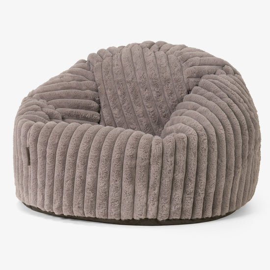 Klassischer Sitzsack Sessel - Ultra Plüsch Cord Nerzfarben 01