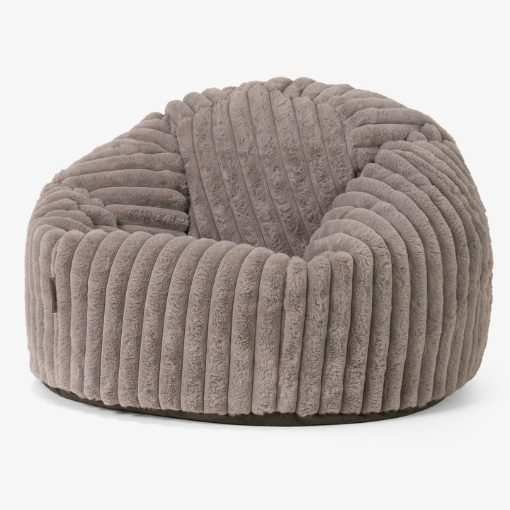 Klassischer Sitzsack Sessel - Ultra Plüsch Cord Nerzfarben 01