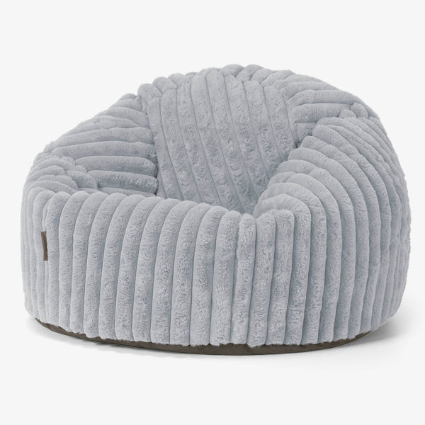 Klassischer Sitzsack Sessel - Ultra Plüsch Cord Taubenblau 01