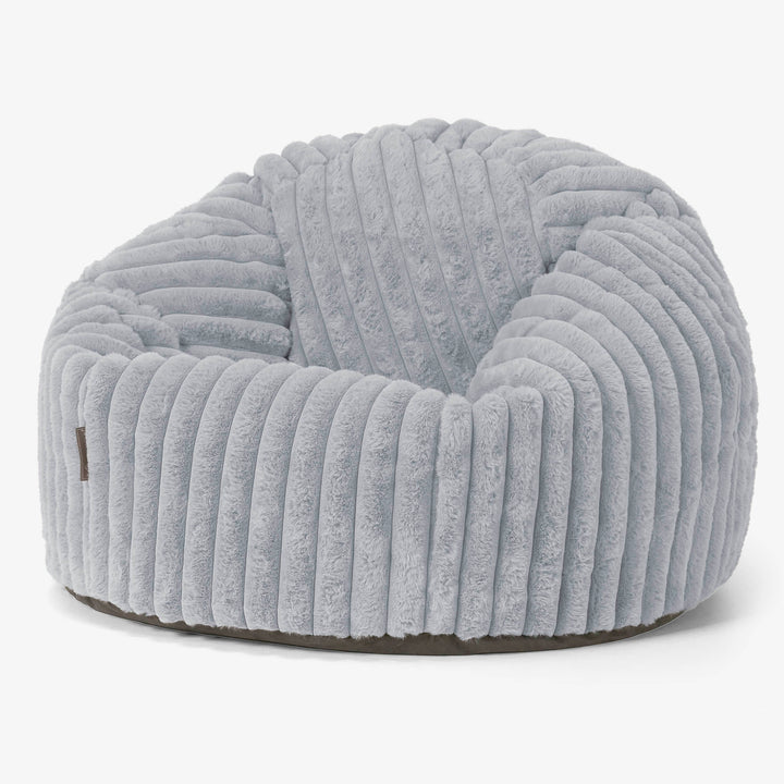 Klassischer Sitzsack Sessel - Ultra Plüsch Cord Taubenblau 01