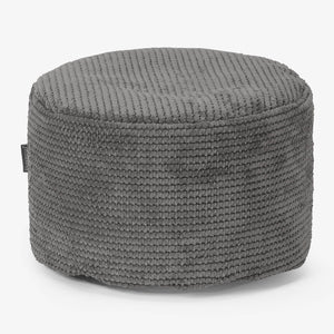 Kleiner runder Fußhocker - Pom-Pom Anthrazit