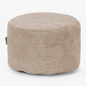 Kleiner runder Fußhocker - Pom-Pom Creme