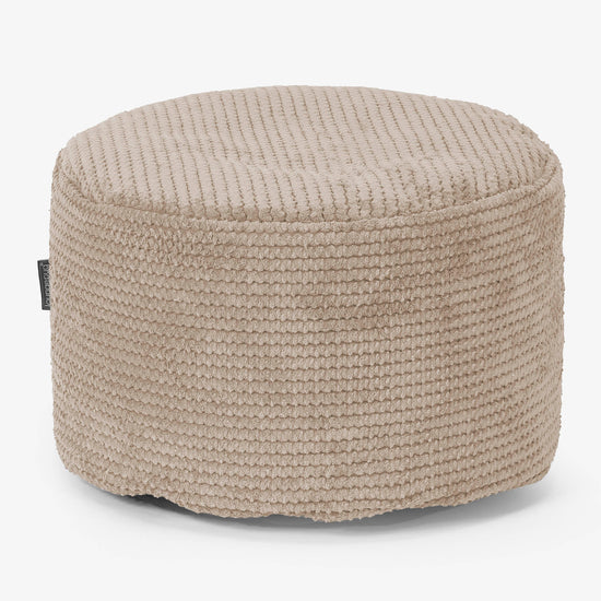 Kleiner runder Fußhocker - Pom-Pom Creme 01