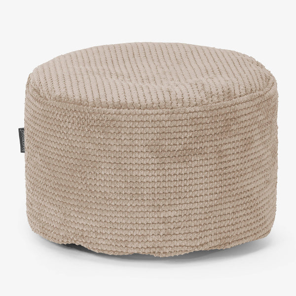 Kleiner runder Fußhocker - Pom-Pom Creme 01