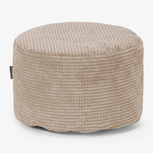 Kleiner runder Fußhocker - Pom-Pom Creme 01