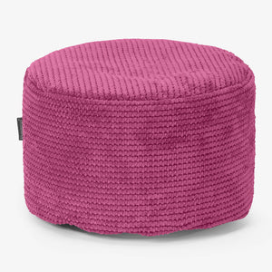 Kleiner runder Fußhocker - Pom-Pom Pink