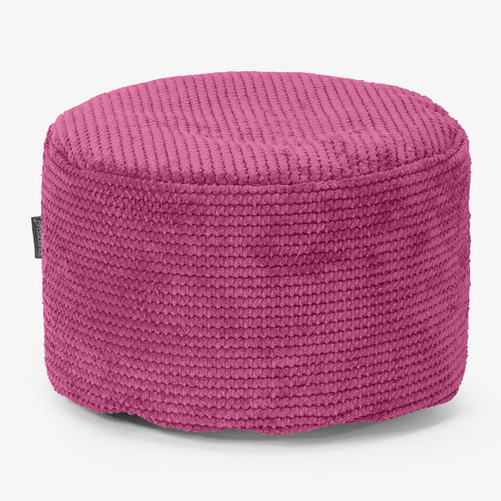 Kleiner runder Fußhocker - Pom-Pom Pink 01