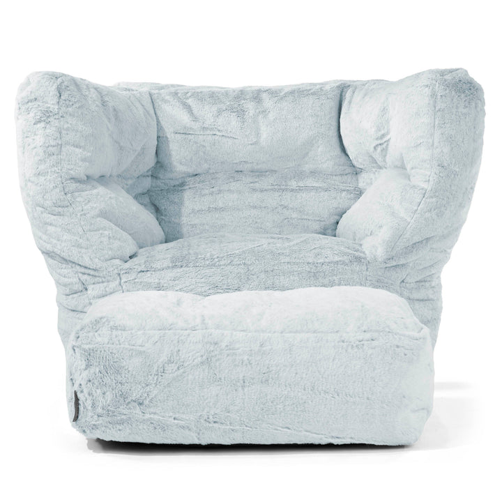 Louis Sitzsack Ohrensessel - Kaninchen Kunstfell Pastellblau 02