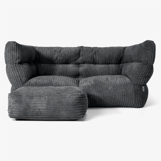 2-Sitzer Albert Sitzsacksofa 2.0 - Cord Schwarz 02