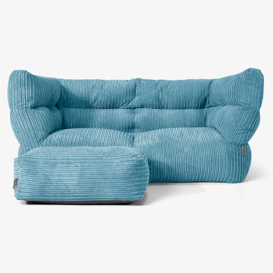 2-Sitzer Albert Sitzsacksofa 2.0 - Cord Türkis 02