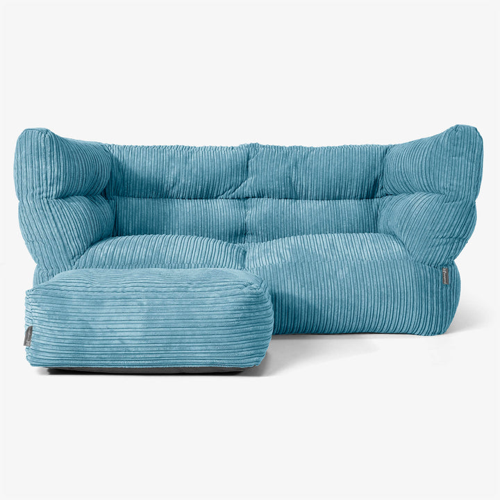 2-Sitzer Albert Sitzsacksofa 2.0 - Cord Türkis 02
