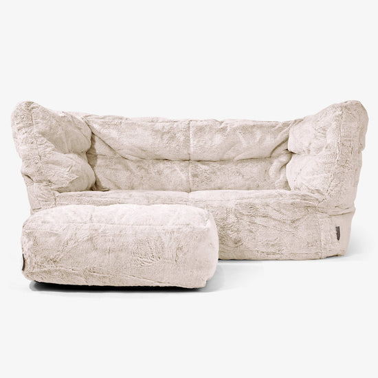 2-Sitzer Albert Sitzsacksofa 2.0 - Kaninchen Kunstfell Goldbraun 02