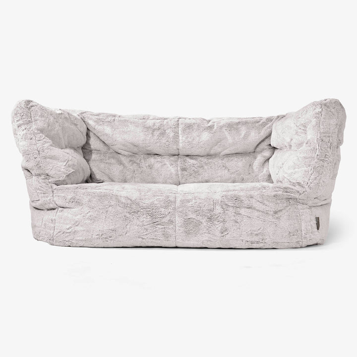 2-Sitzer Albert Sitzsacksofa 2.0 - Kaninchen Kunstfell Hellgrau 01