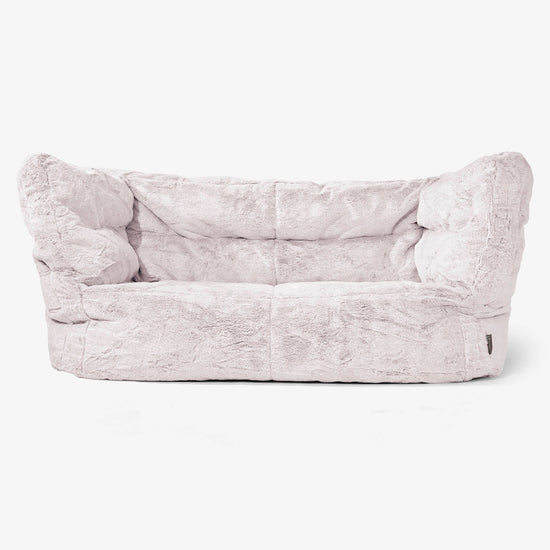 2-Sitzer Albert Sitzsacksofa 2.0 - Kaninchen Kunstfell Pastellrosa 01