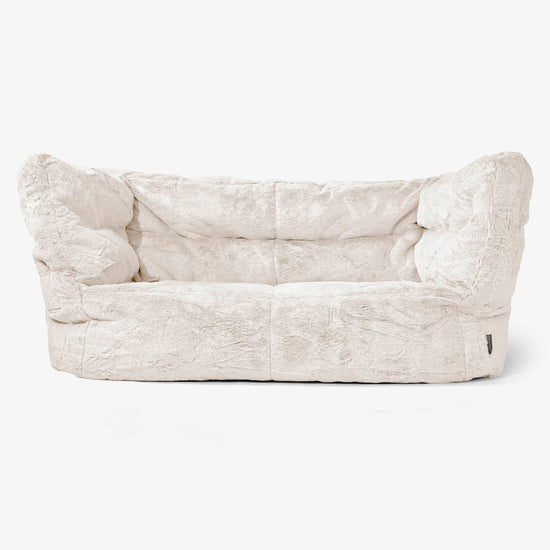 2-Sitzer Albert Sitzsacksofa 2.0 - Kaninchen Kunstfell Weiß 01