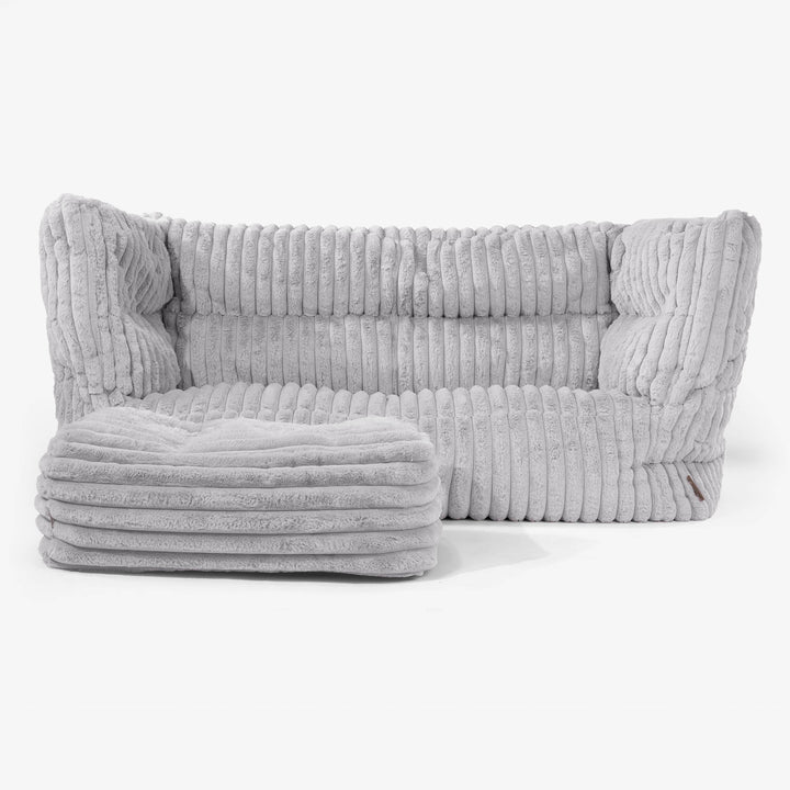 2-Sitzer Albert Sitzsacksofa 2.0 - Ultra Plüsch Cord Grau 02