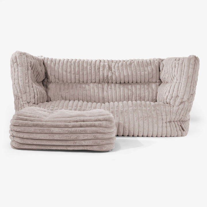 2-Sitzer Albert Sitzsacksofa 2.0 - Ultra Plüsch Cord Nerzfarben 02