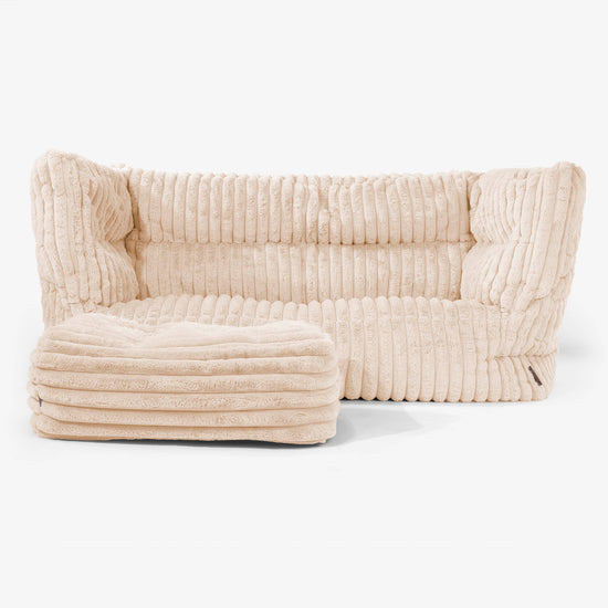2-Sitzer Albert Sitzsacksofa 2.0 - Ultra Plüsch Cord Pfirsich 02