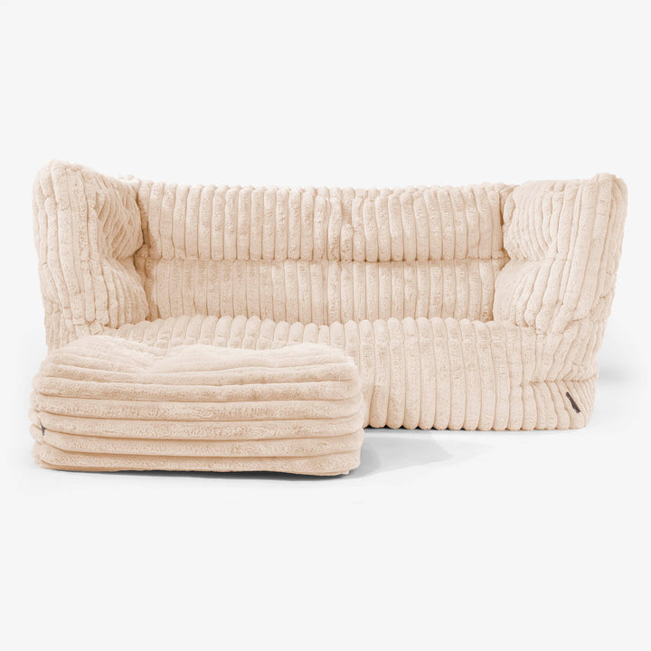 2-Sitzer Albert Sitzsacksofa 2.0 - Ultra Plüsch Cord Pfirsich 02