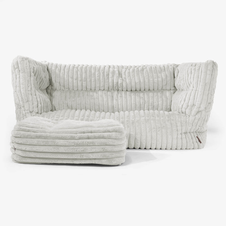 2-Sitzer Albert Sitzsacksofa 2.0 - Ultra Plüsch Cord Salbeigrün 02