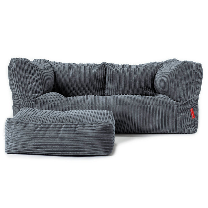 2-Sitzer Albert Sitzsacksofa - Cord Schiefergrau 02