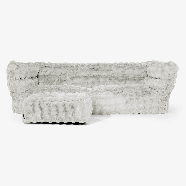 3-Sitzer Albert Sitzsacksofa 2.0 - Bubble Pelz Salbeigrün 02