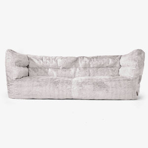 3-Sitzer Albert Sitzsacksofa 2.0 - Kaninchen Kunstfell Hellgrau