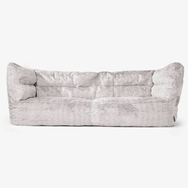 3-Sitzer Albert Sitzsacksofa 2.0 - Kaninchen Kunstfell Hellgrau 01