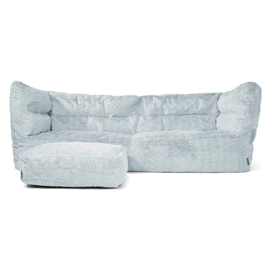 3-Sitzer Albert Sitzsacksofa 2.0 - Kaninchen Kunstfell Pastellblau 02
