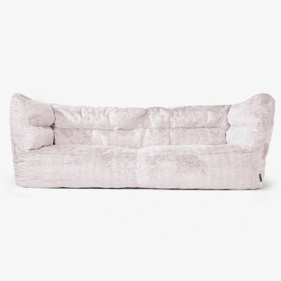 3-Sitzer Albert Sitzsacksofa 2.0 - Kaninchen Kunstfell Pastellrosa 01