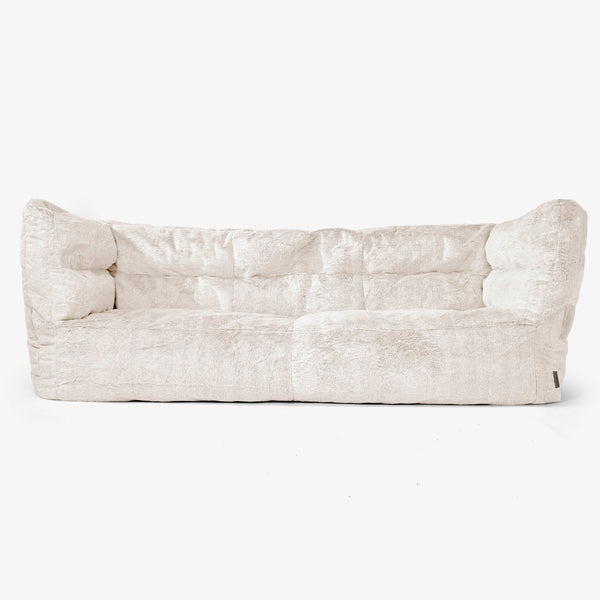 3-Sitzer Albert Sitzsacksofa 2.0 - Kaninchen Kunstfell Weiß 01