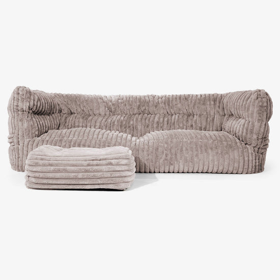 3-Sitzer Albert Sitzsacksofa 2.0 - Ultra Plüsch Cord Nerzfarben 02