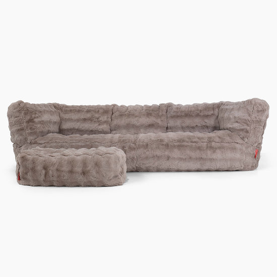 3-Sitzer Albert Sitzsacksofa - Bubble Pelz Nerzfarben 02