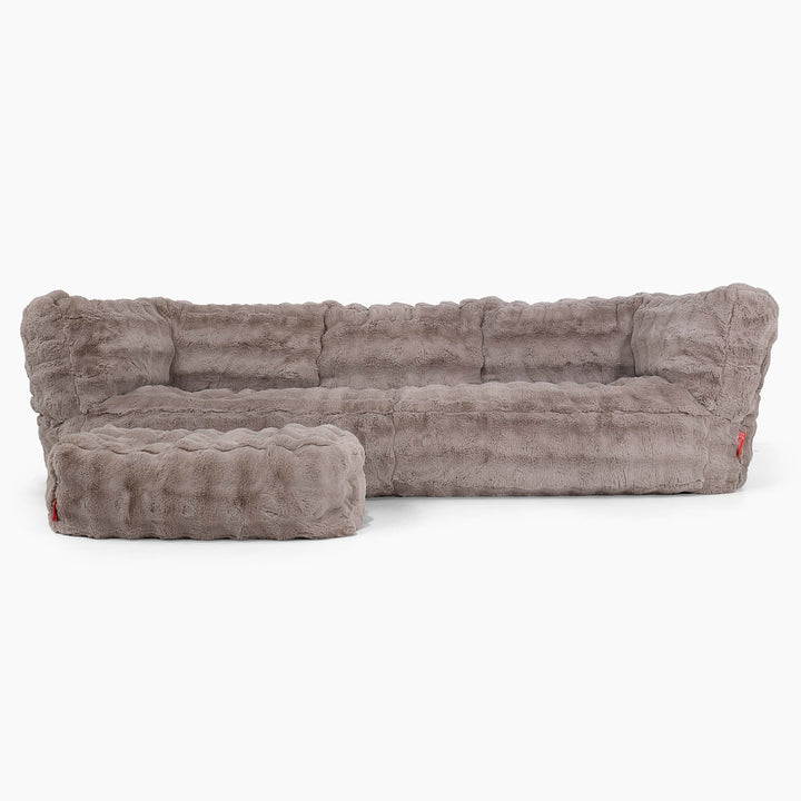 3-Sitzer Albert Sitzsacksofa - Bubble Pelz Nerzfarben 02