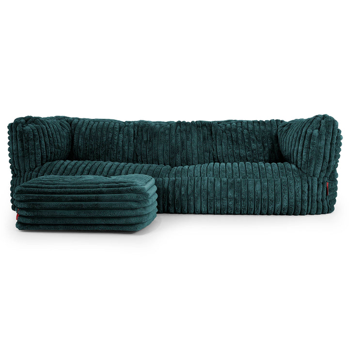 3-Sitzer Albert Sitzsacksofa - Ultra Plüsch Cord Blaugrün 02