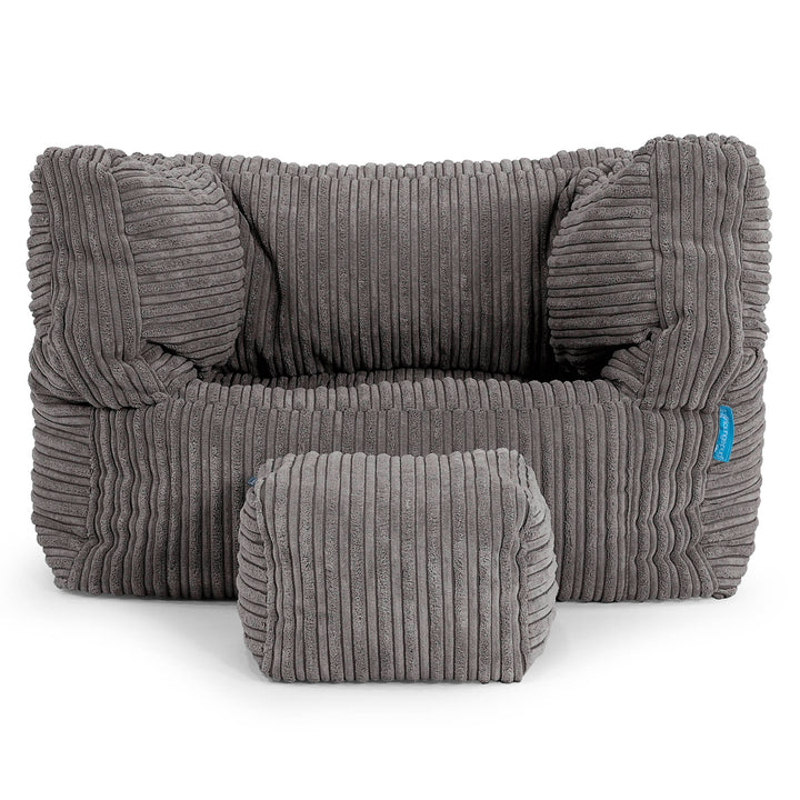 Albert Kinder Sitzsack Sessel 1-5 Jahre - Cord Graphitgrau 03