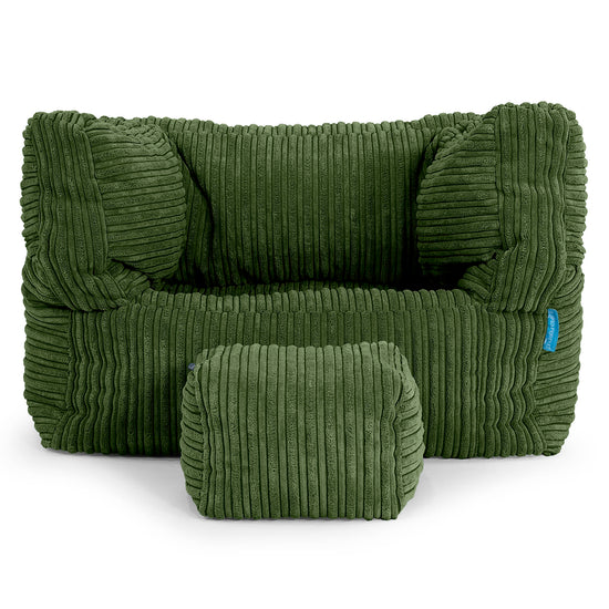 Albert Kinder Sitzsack Sessel 1-5 Jahre - Cord Nadelwaldgrün 03