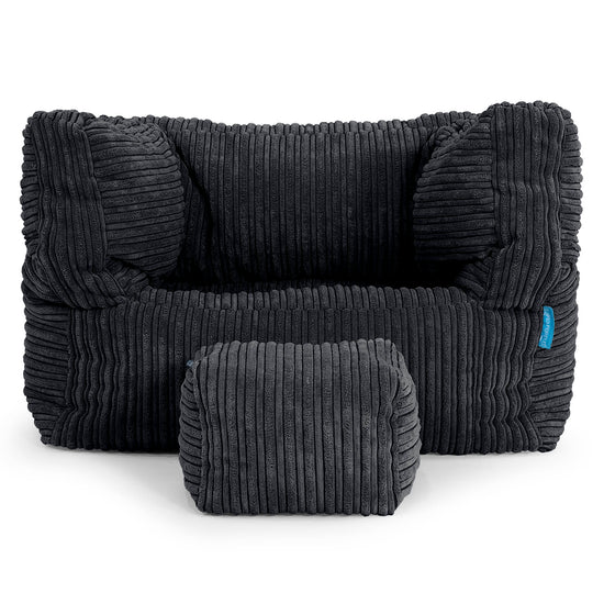 Albert Kinder Sitzsack Sessel 1-5 Jahre - Cord Schwarz 03