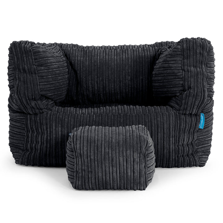 Albert Kinder Sitzsack Sessel 1-5 Jahre - Cord Schwarz 03