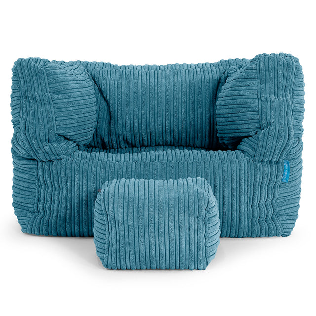 Albert Kinder Sitzsack Sessel 1-5 Jahre - Cord Türkis 03